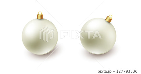 Color Christmas Baubles set isolated on white background. 127793330