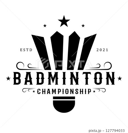 Modern Badminton logo design with Dynamic Shuttlecock and Racket, for championship, sport, sports shop, badminton school, business, company, tournament Modern Badminton logo design with Dynamic Shuttlecock and Racket, for championship, sport, sports shop, badminton school, business, company, tournament 127794033