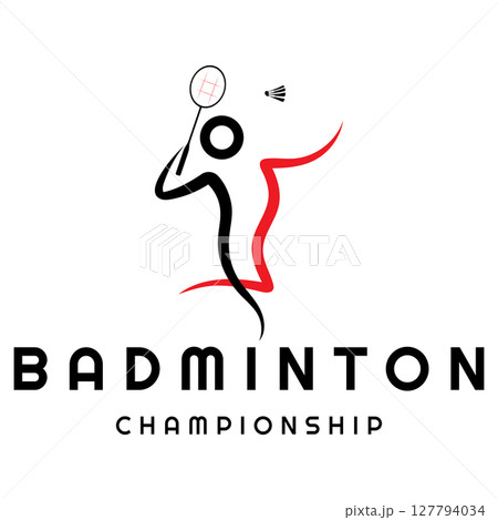 Modern Badminton logo design with Dynamic Shuttlecock and Racket, for championship, sport, sports shop, badminton school, business, company, tournament Modern Badminton logo design with Dynamic Shuttlecock and Racket, for championship, sport, sports shop, badminton school, business, company, tournament 127794034