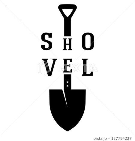 Shovel logo for agriculture, excavation,building, mining foundation. gardening vector set design with leaves Shovel logo for agriculture, excavation,building, mining foundation. gardening vector set design with leaves 127794227