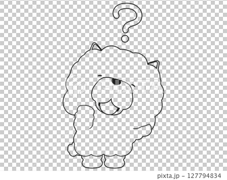 A smiling chow chow with a question mark A smiling chow chow with a question mark 127794834