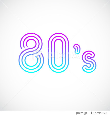 80s emblem in retro wave style. 127794978