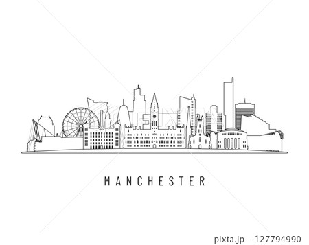 Detailed Manchester skyline vector illustration.  127794990
