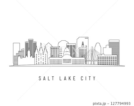 Detailed Salt Lake City skyline vector illustration. 127794993