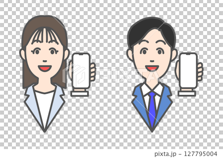 スマホを見せるビジネスマン 127795004