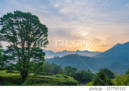 （宮崎県）日之影町　青雲橋公園から見る日の出 127795122