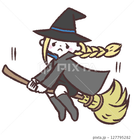 飛ぶ元気がない魔女のイラスト 127795282