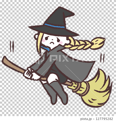飛ぶ元気がない魔女のイラスト 127795282