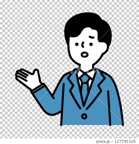 Vector illustration of a worried business man in a suit Vector illustration of a worried business man in a suit 127795328
