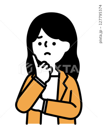腕を組んで困り顔のビジネスパーソンの女性のベクターイラスト 腕を組んで困り顔のビジネスパーソンの女性のベクターイラスト 127795374