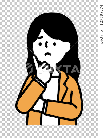 Vector illustration of a business woman with her arms folded and a troubled face Vector illustration of a business woman with her arms folded and a troubled face 127795374
