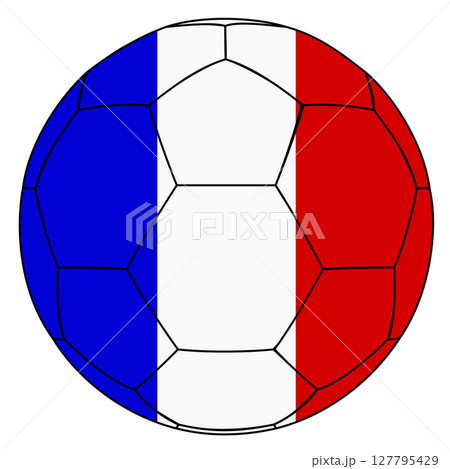 フランス国旗のサッカーボール フランス国旗のサッカーボール 127795429