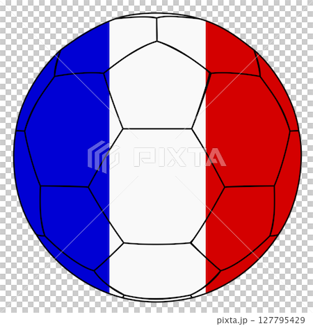 フランス国旗のサッカーボール フランス国旗のサッカーボール 127795429