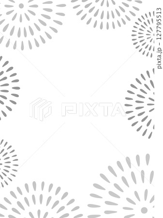 打ち上げ花火のベクターイラストフレーム白背景コピースペース付き 127795513