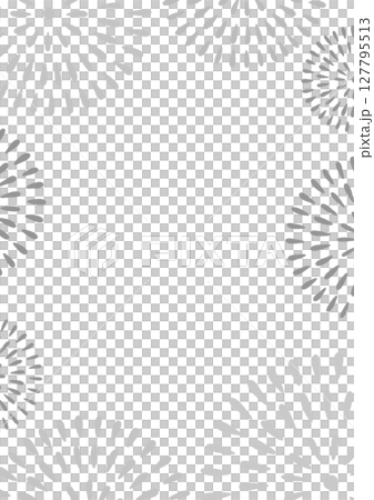 打ち上げ花火のベクターイラストフレーム白背景コピースペース付き 127795513