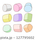 Marshmallow vector illustration, isolated white background. 127795602