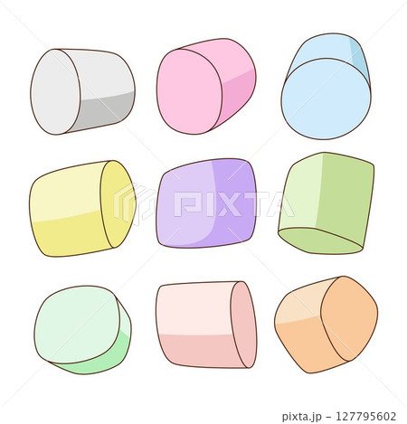 Marshmallow vector illustration, isolated white background. Marshmallow vector illustration, isolated white background. 127795602