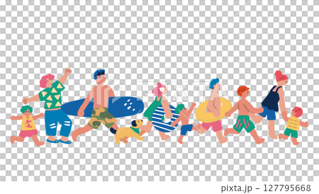 人們享受夏天的插圖 127795668