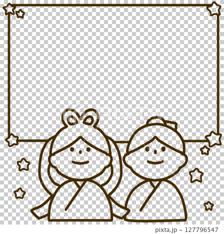 織姬與彥星相框（線條畫） 127796547