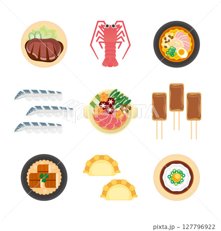 三重グルメのイラストセット 127796922