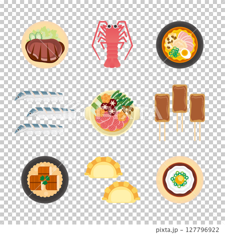 三重グルメのイラストセット 127796922