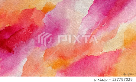 水彩で描いたピンクの水彩テクスチャ 水彩で描いたピンクの水彩テクスチャ 127797029
