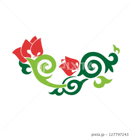 National ornament. A stylized flower. Tatar pattern. Vector illustration National ornament. A stylized flower. Tatar pattern. Vector illustration 127797243
