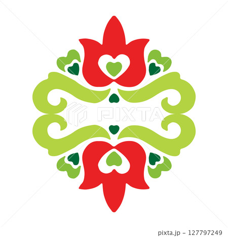 National ornament. A stylized flower. Tatar pattern. Vector illustration 127797249