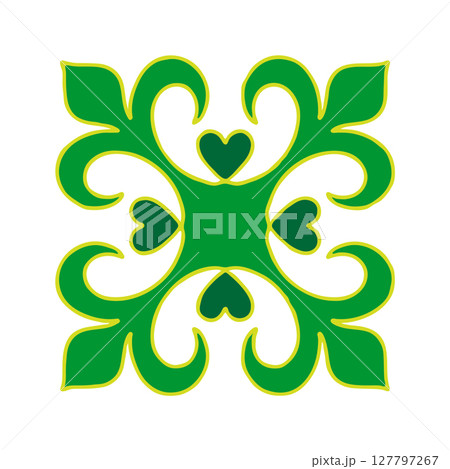 National ornament. A stylized flower. Tatar pattern. Vector illustration 127797267