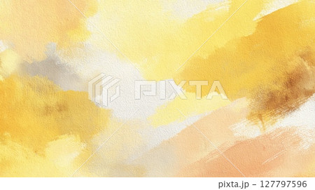 黄色の水彩テクスチャ背景 黄色の水彩テクスチャ背景 127797596