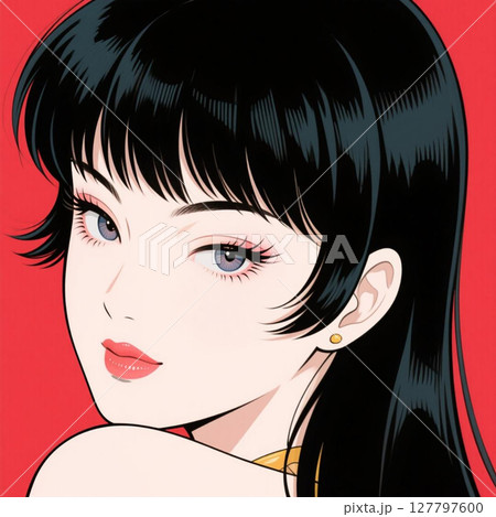 切れ長の目の女性 切れ長の目の女性 127797600