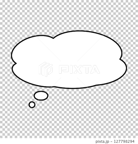 シンプルな吹き出しのイラスト　もこもこ 127798294