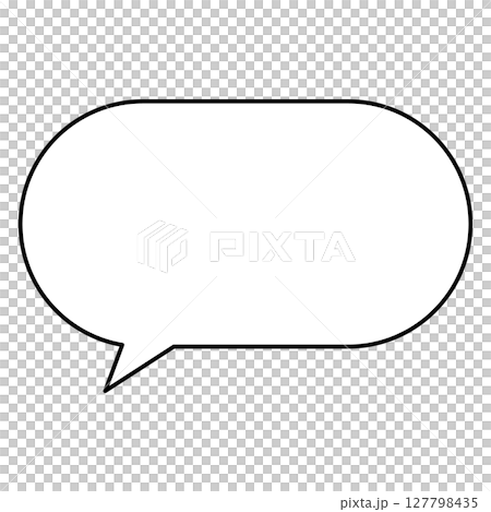 シンプルな吹き出しのイラスト　横長 127798435