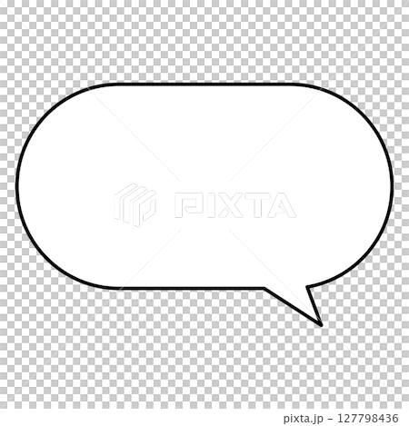 シンプルな吹き出しのイラスト　横長 127798436