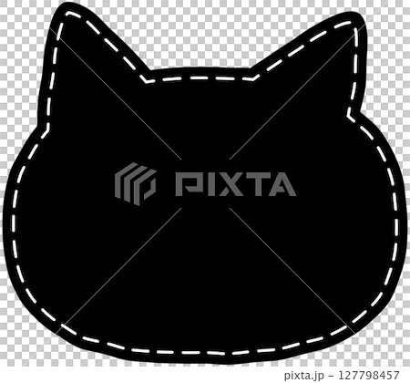 Black cat shaped speech bubble material 127798457