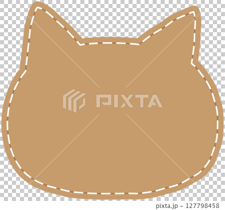 茶色ねこ型のふきだし素材 茶色ねこ型のふきだし素材 127798458