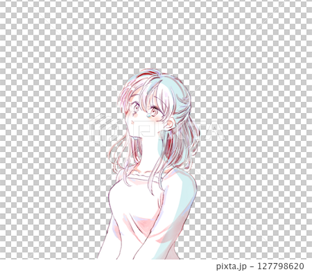 泣いている女性　上半身 127798620