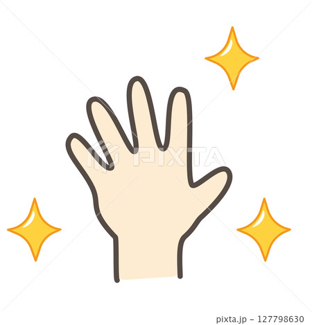 清潔なピカピカの手のイラスト 清潔なピカピカの手のイラスト 127798630