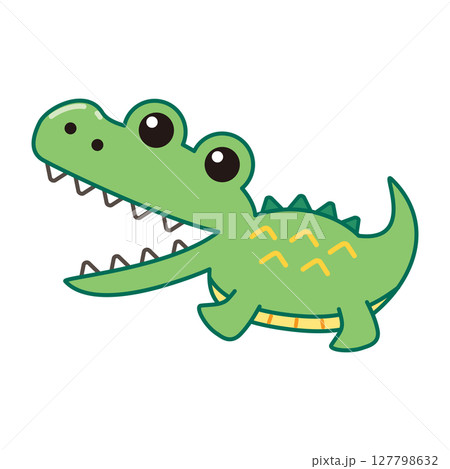 かわいいワニのイラスト かわいいワニのイラスト 127798632