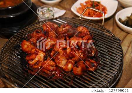 Korean Spicy Food. Spicy Grilled Octopus 127799091