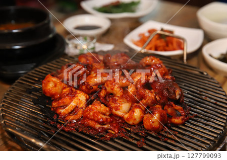 Korean Spicy Food. Spicy Grilled Octopus Korean Spicy Food. Spicy Grilled Octopus 127799093