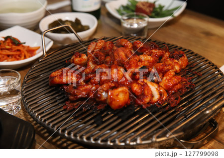 Korean Spicy Food. Spicy Grilled Octopus Korean Spicy Food. Spicy Grilled Octopus 127799098