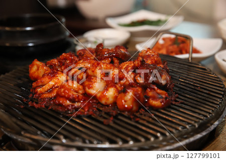 Korean Spicy Food. Spicy Grilled Octopus Korean Spicy Food. Spicy Grilled Octopus 127799101