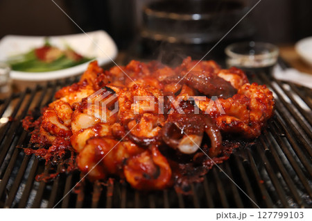 Korean Spicy Food. Spicy Grilled Octopus Korean Spicy Food. Spicy Grilled Octopus 127799103
