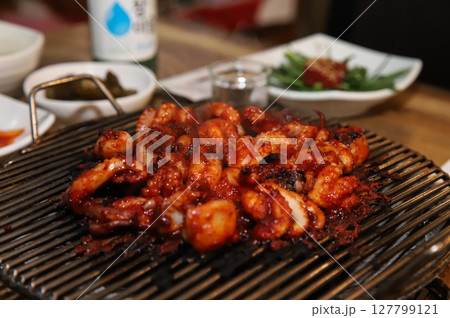 Korean Spicy Food. Spicy Grilled Octopus Korean Spicy Food. Spicy Grilled Octopus 127799121