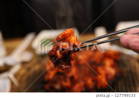 Korean Spicy Food. Spicy Grilled Octopus Korean Spicy Food. Spicy Grilled Octopus 127799133