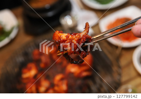 Korean Spicy Food. Spicy Grilled Octopus 127799142