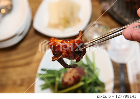 Korean Spicy Food. Spicy Grilled Octopus 127799143