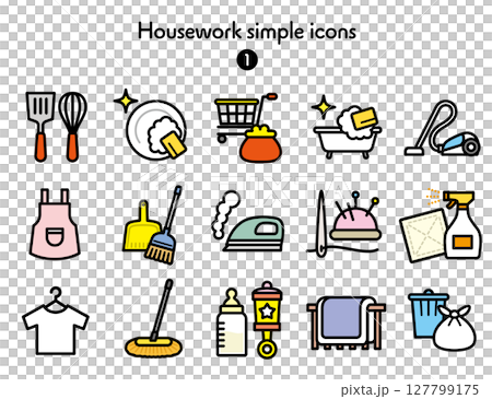 アイコン集 家事 アイコン集 家事 127799175