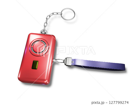 防犯イメージ (防犯ブザー/防犯アラーム)白バック 防犯イメージ (防犯ブザー/防犯アラーム)白バック 127799274